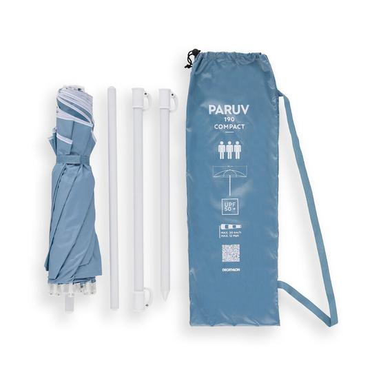 DECATHLON Компактен плажен чадър, 3-местен